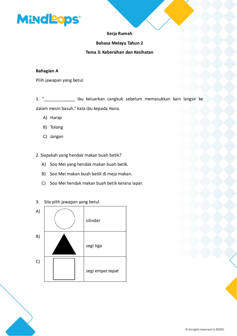 Tema 3 - Kebersihan dan Kesihatan