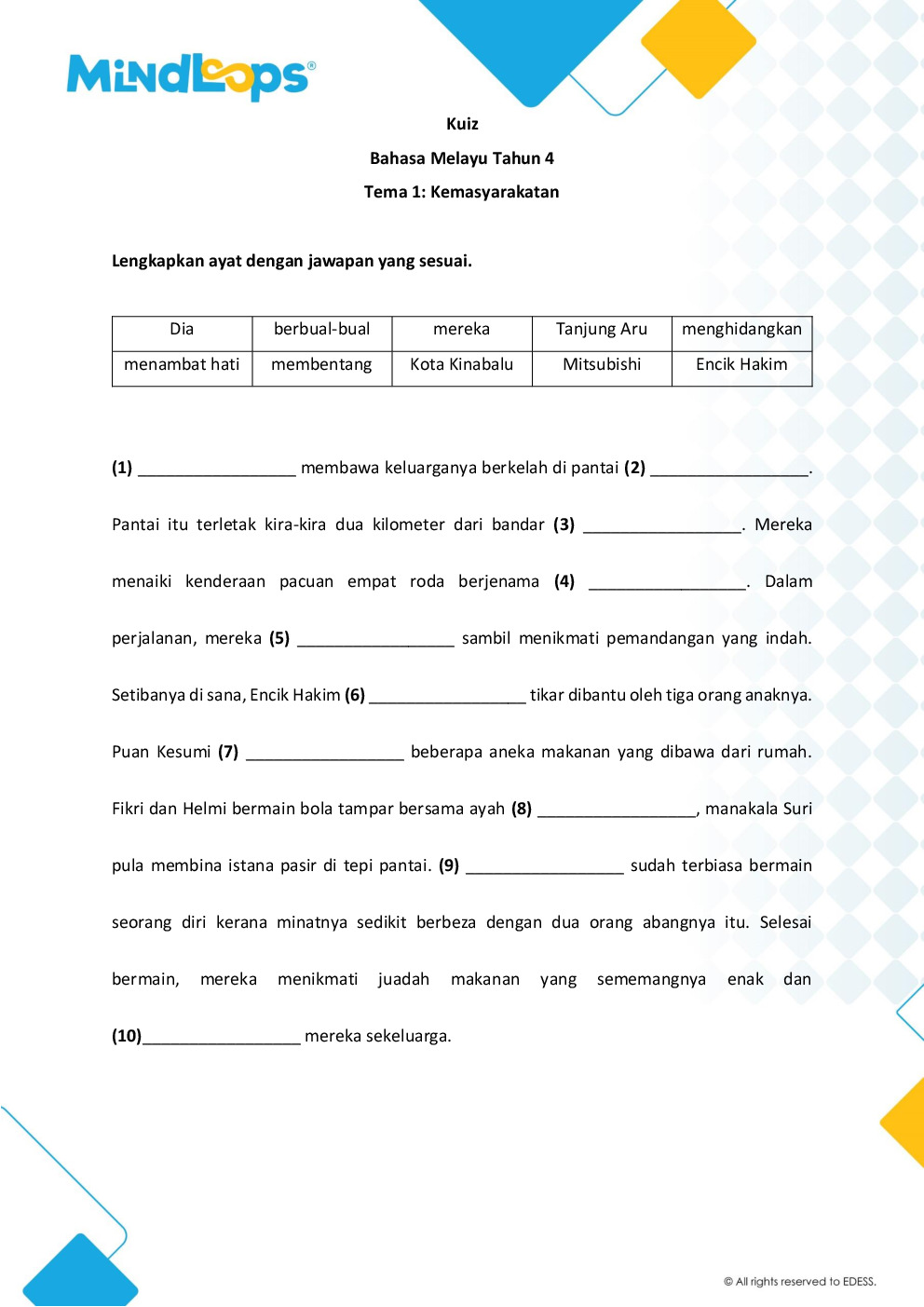 Tema 1 - Kemasyarakatan