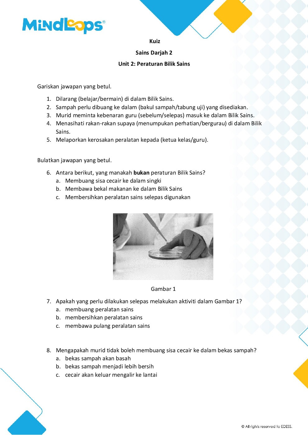 Unit 2 - Peraturan Bilik Sains