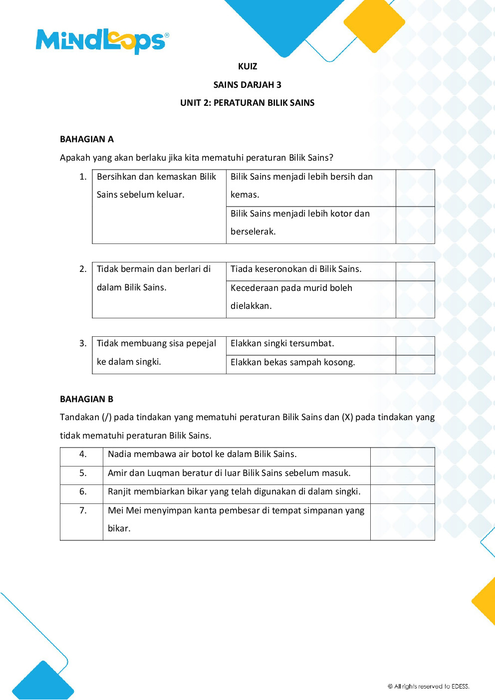 Unit 2 - Peraturan Bilik Sains