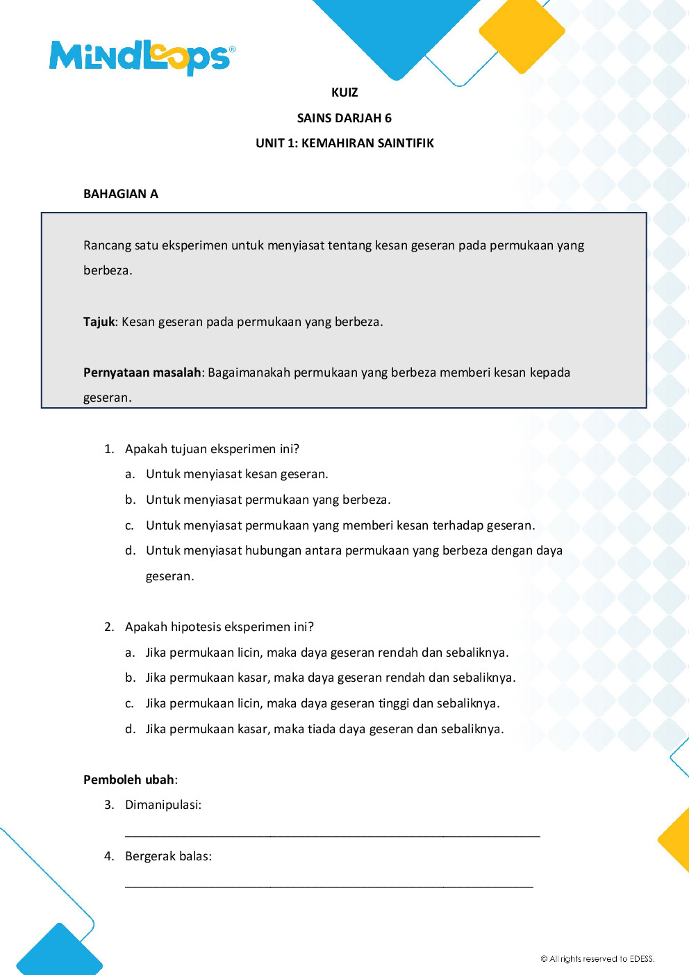 Unit 1 - Kemahiran Saintifik