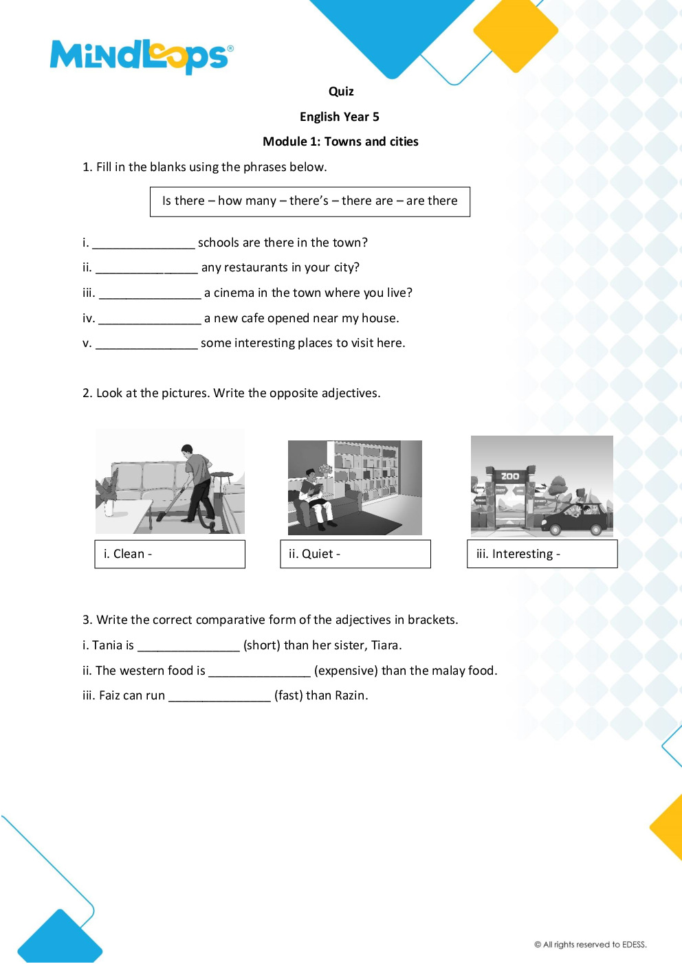 Unit 1 - Towns and Cities