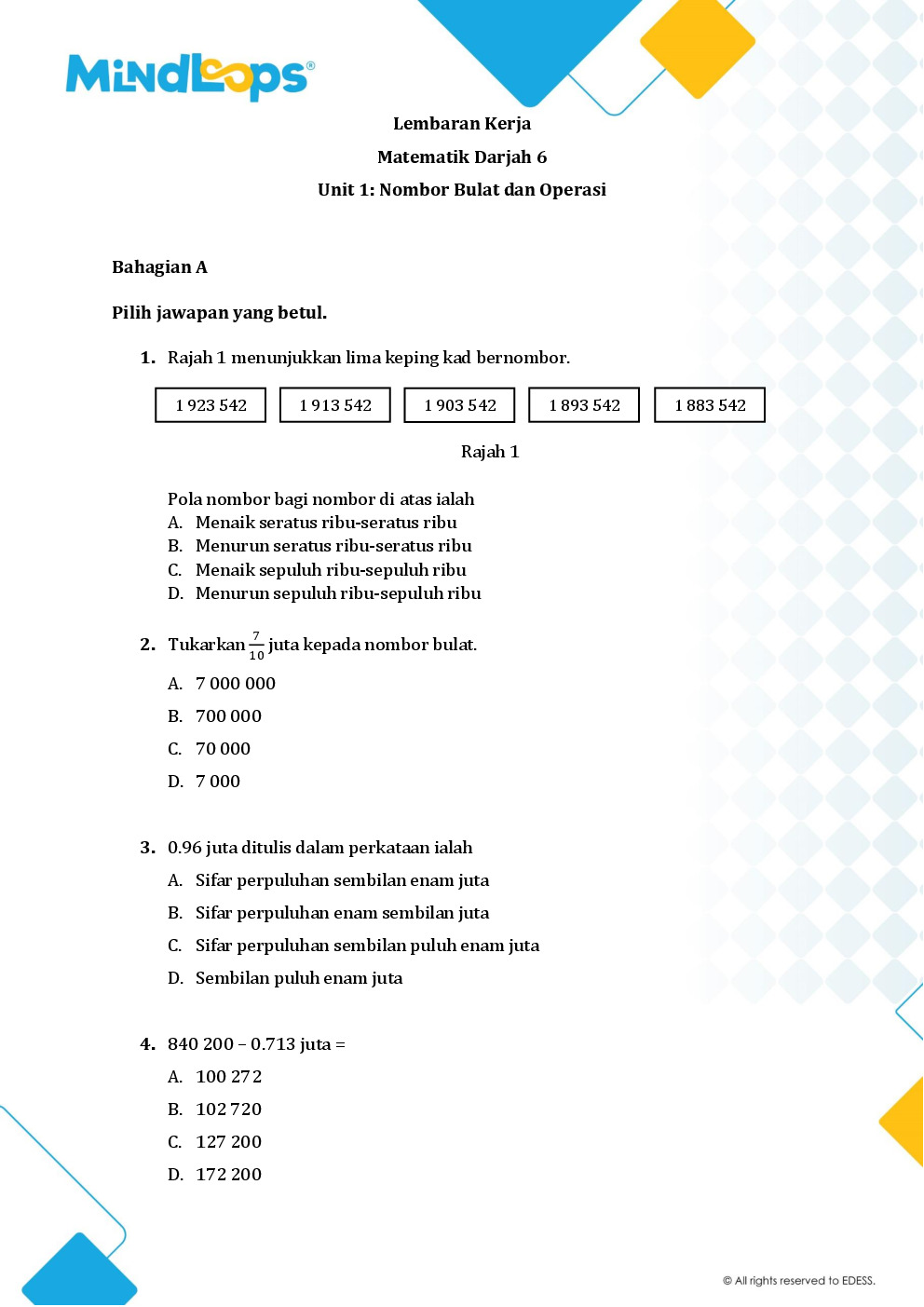 Topik 1 - Nombor bulat dan operasi