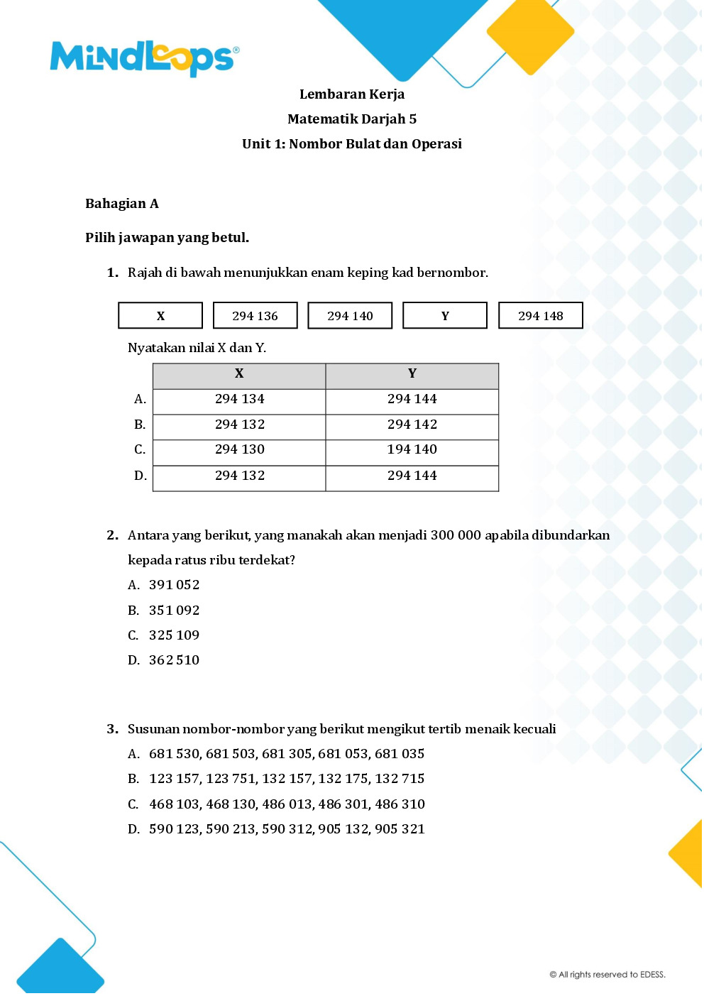 Topik 1 - Nombor bulat dan operasi
