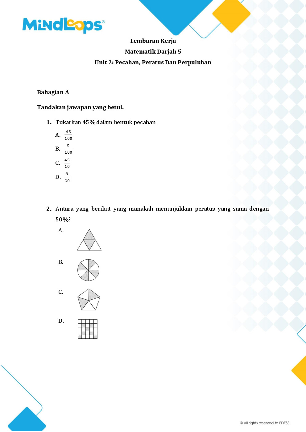 Topik 2 - Pecahan, perpuluhan dan peratus