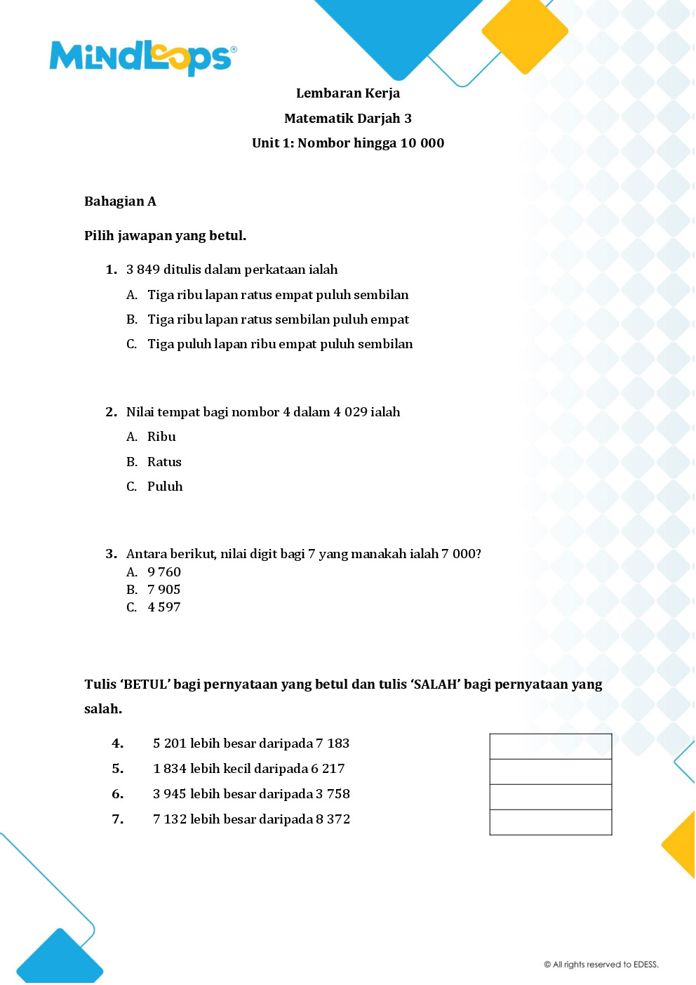 Topik 1 - Nombor hingga 10,000