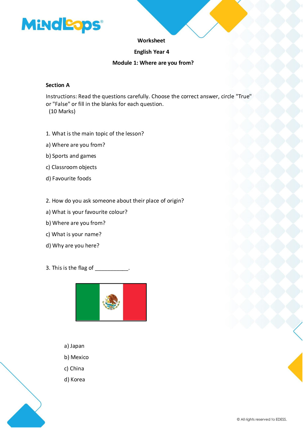 Module 1 - Where are you from?